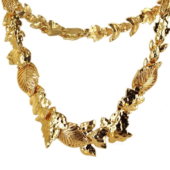 NWT Vintage Nolan Miller Leaf Foliage Collar Necklace - Picture 3 of 10